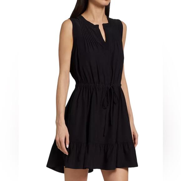 Cinq à Sept Lannah sleeveless deawstring waist Silk Mini dress black Sz XS - Picture 3 of 8